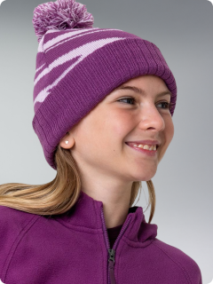 Kids Braided River Pom Pom Beanie - Stardust Braided River