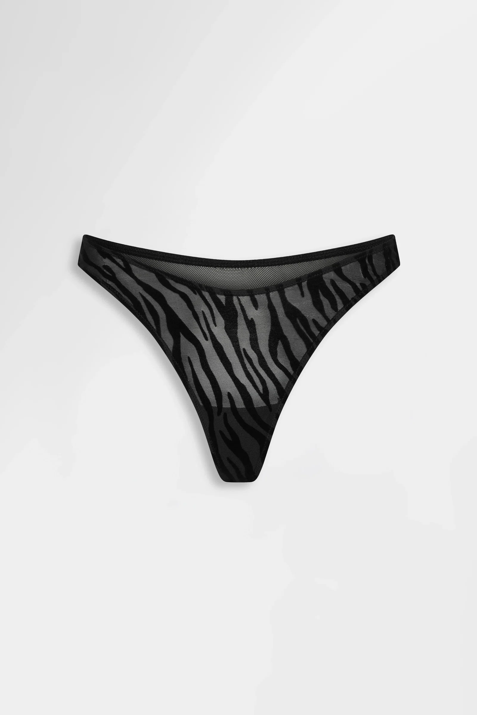 Image of The Nieve Zebra Mesh Thong Black