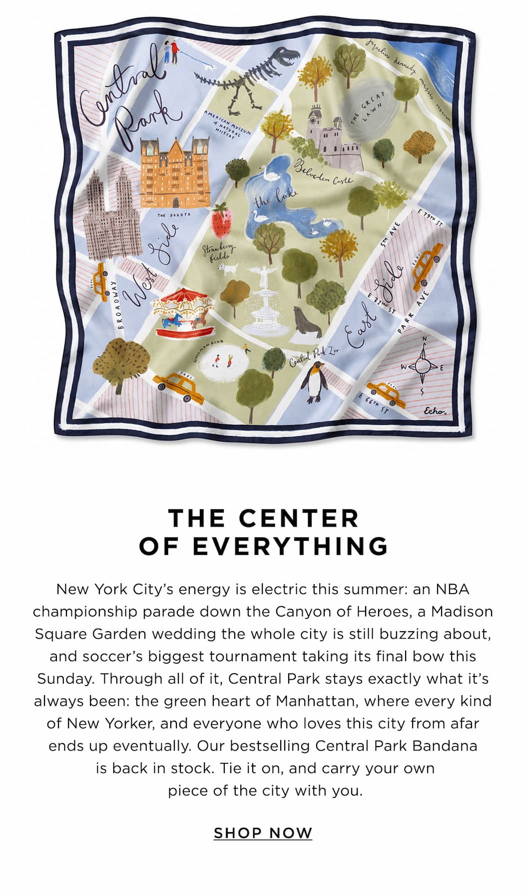 Central Park 21" Silk Bandana
