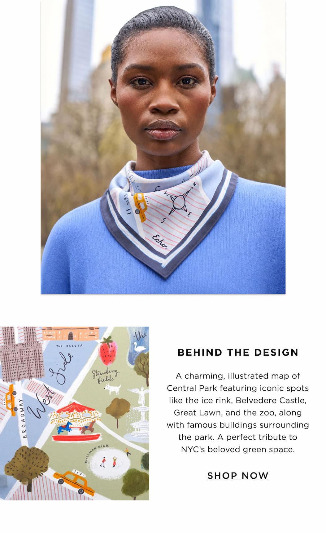 Central Park 21" Silk Bandana