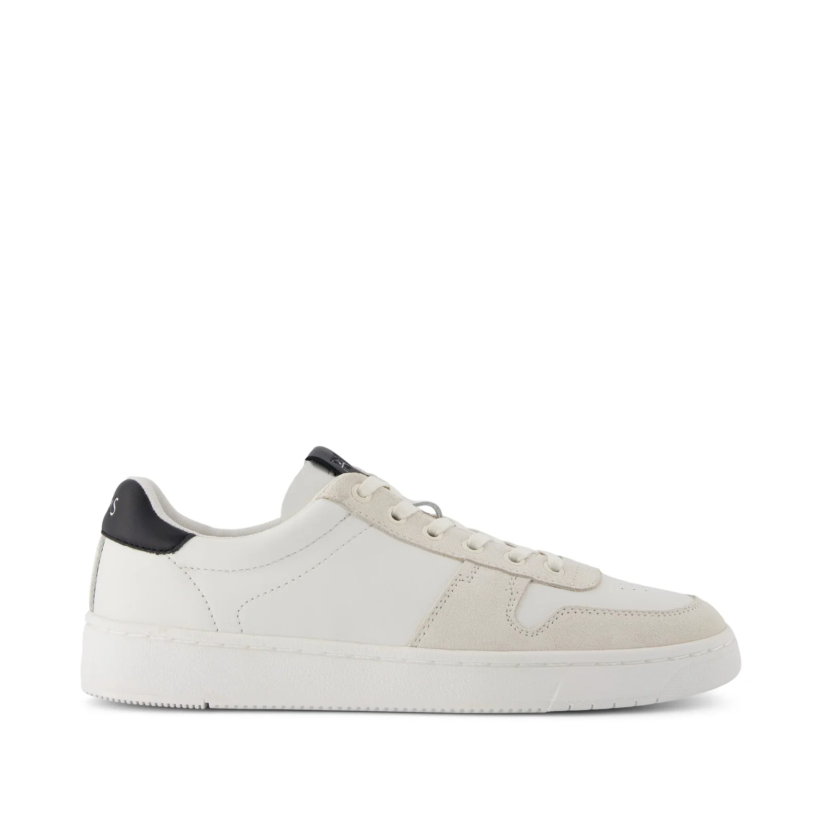 TRVL LITE Court White and Black Leather Sneaker - 7 
