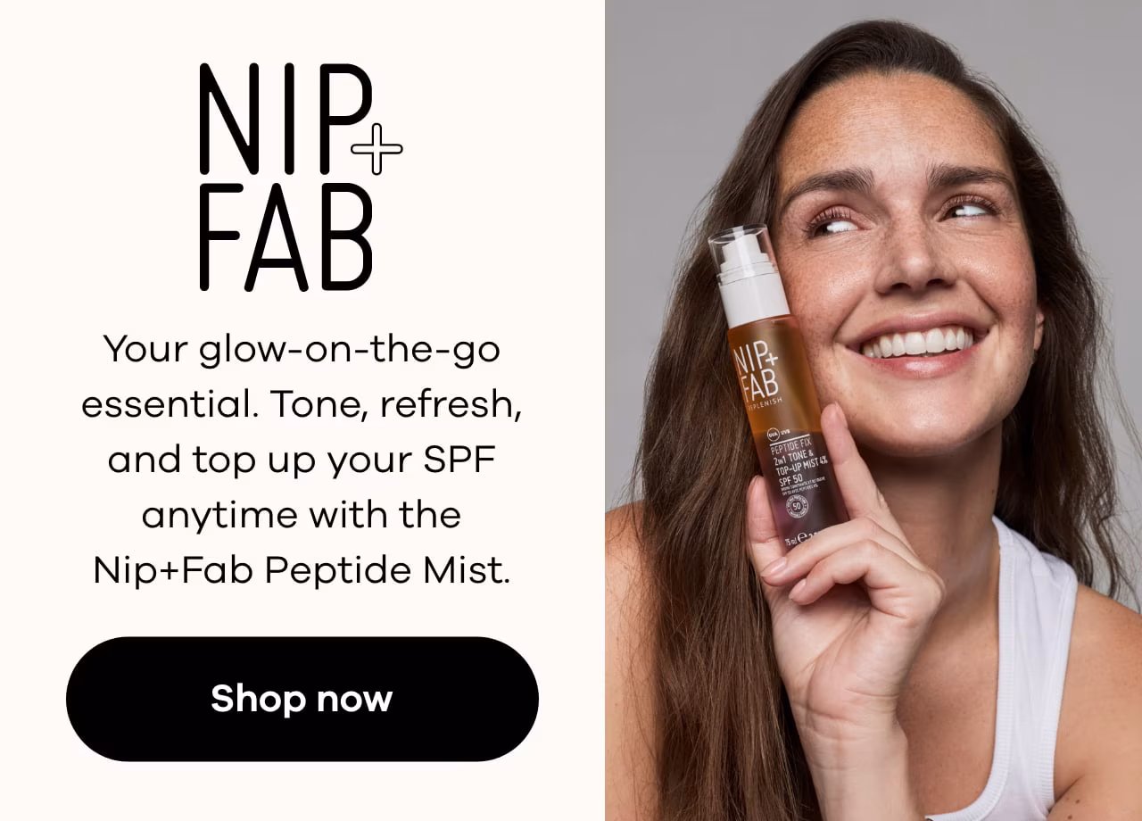 Your glow-on-the-go essential. Tone, refresh, and top up your SPF anytime with the Nip+Fab Peptide Mist. Shop Nip+Fab