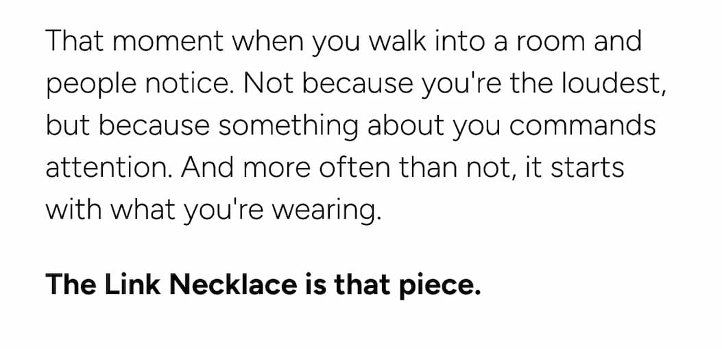 The Link Necklace demands attention