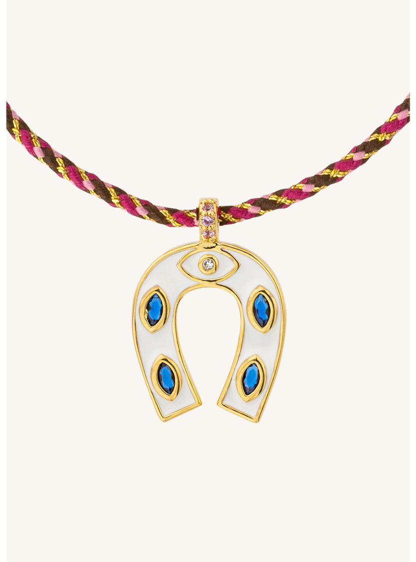 COLLIER - WHITE MINI HORSESHOE