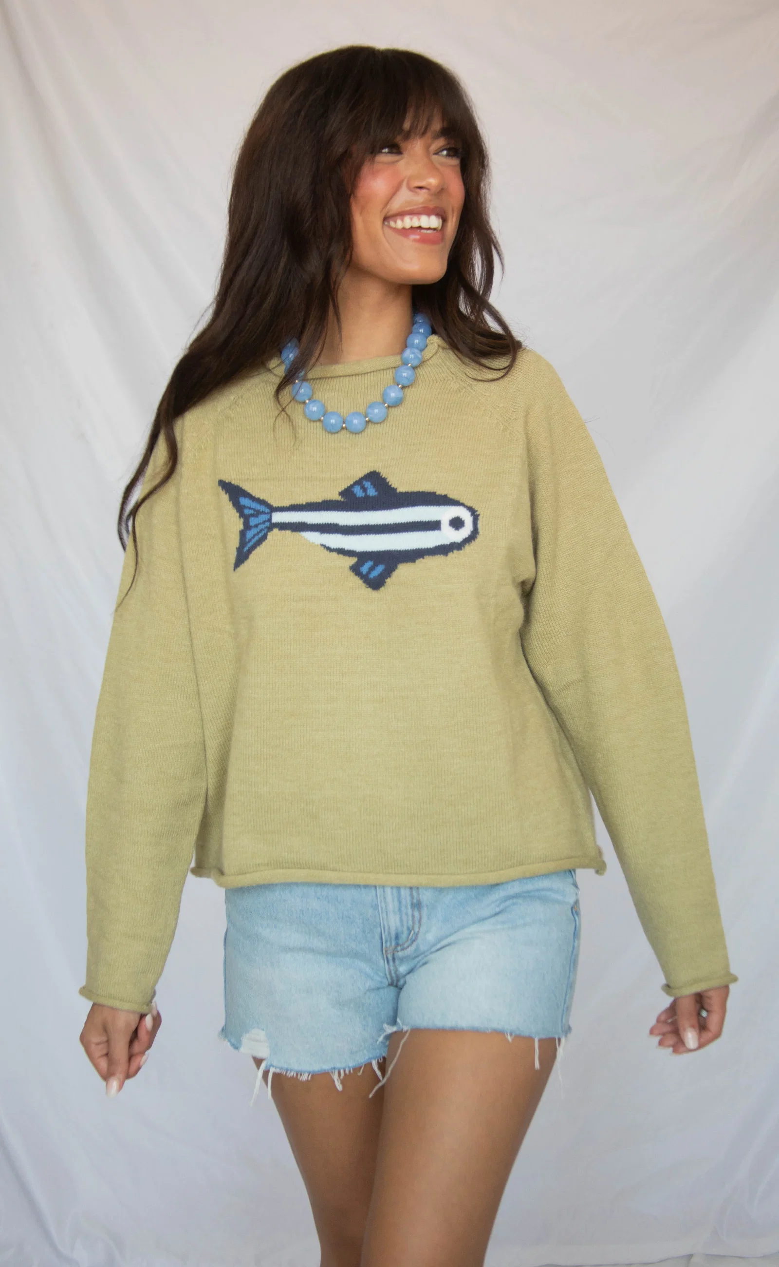 Image of going coastal sardine knit sweater