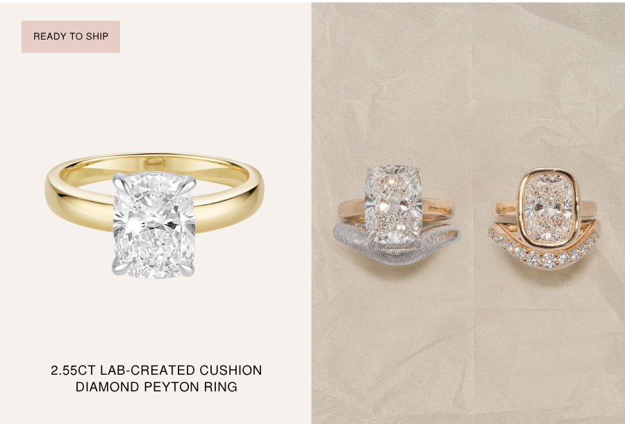 2.55ct Lab-Created Cushion Diamond Peyton Ring