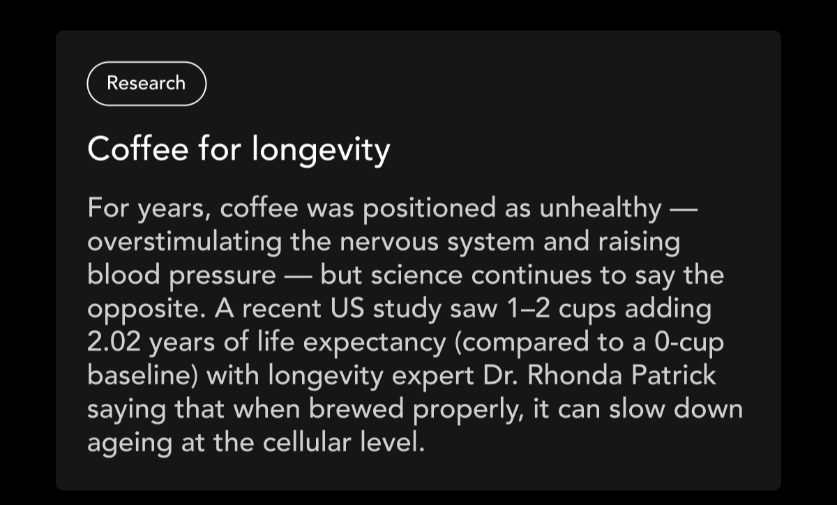 Research: Coffee for longevity