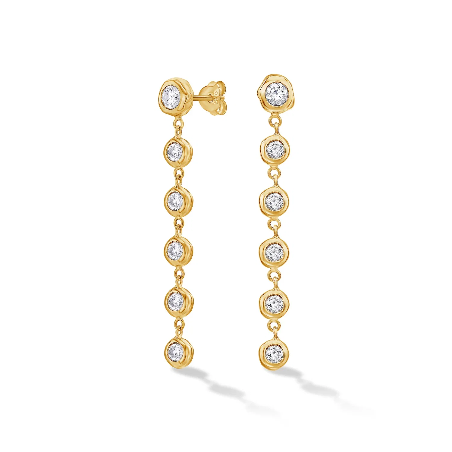 Image of Long White Topaz Dewdrop Earrings