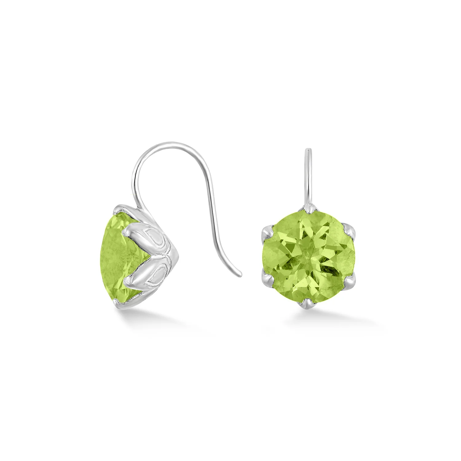 Image of 8mm Peridot Lotus Earrings