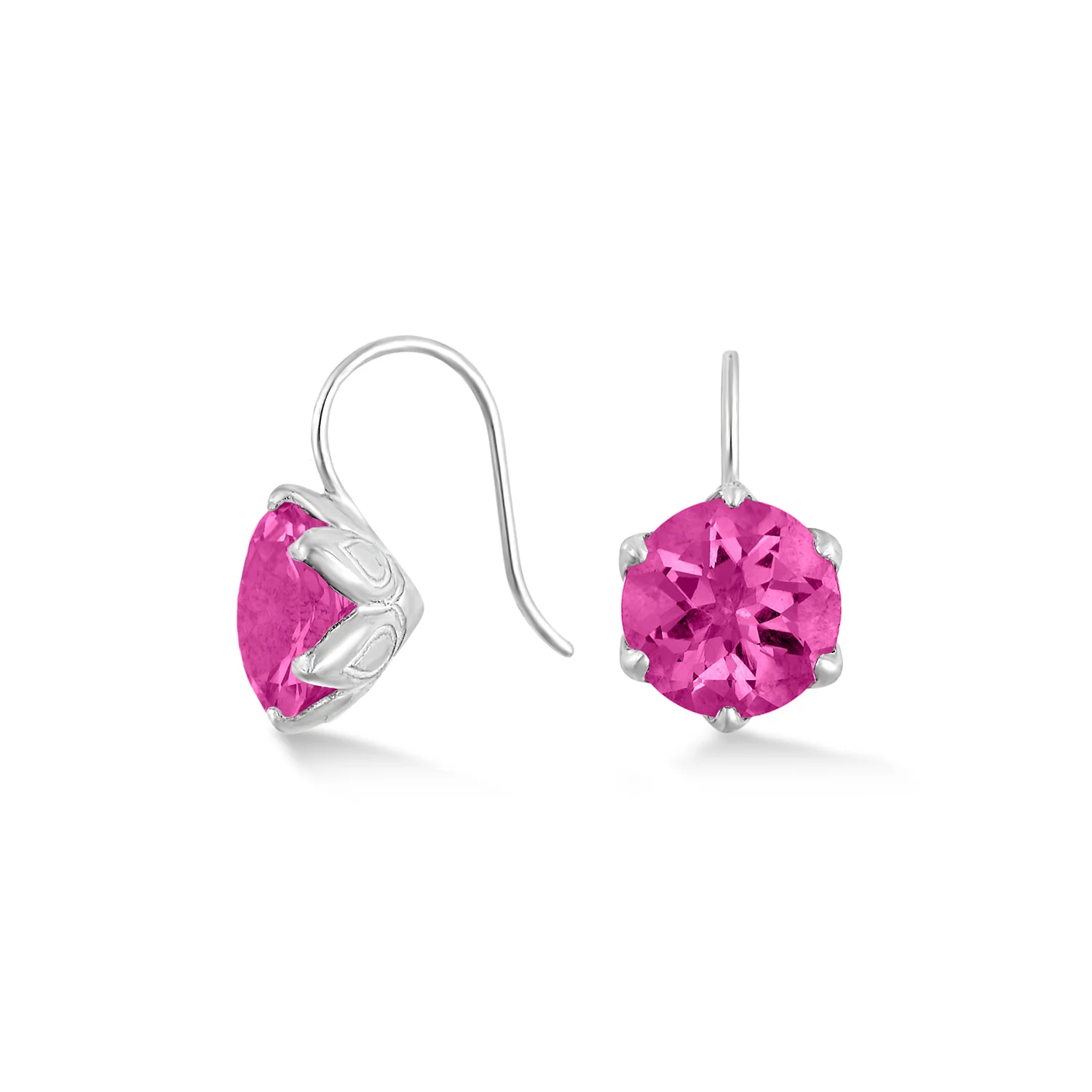 Image of 8mm Pink Quartz Lotus Earrings