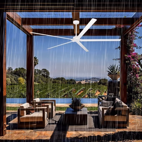 72 Inch 84 Inch Winni IPX4 Outdoor Downrod Mount Ceiling Fan with Remote Control