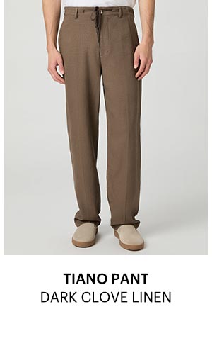 A man's legs wearing brown pants.
