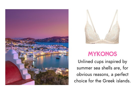 Mykonos. Unlined cups inspired by summer sea shells are, for obvious reasons, a perfect choice for the Greek islands.