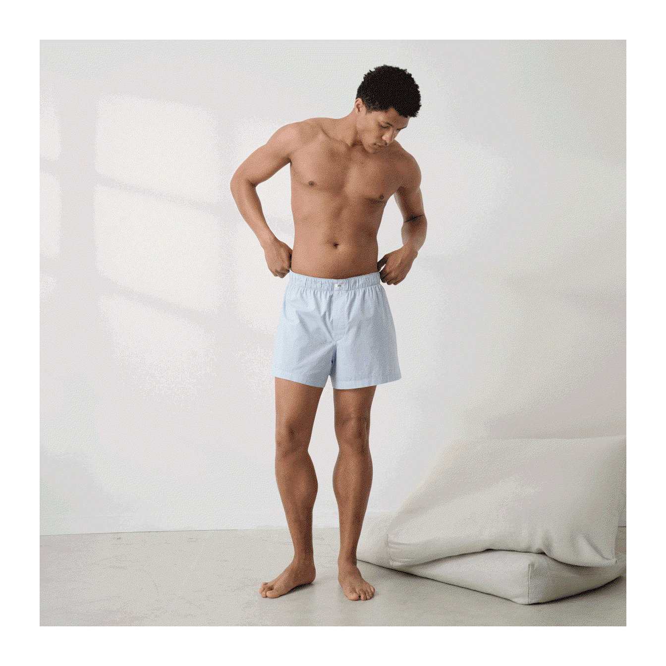 airy cotton set on woman, airy cotton boxer on man 