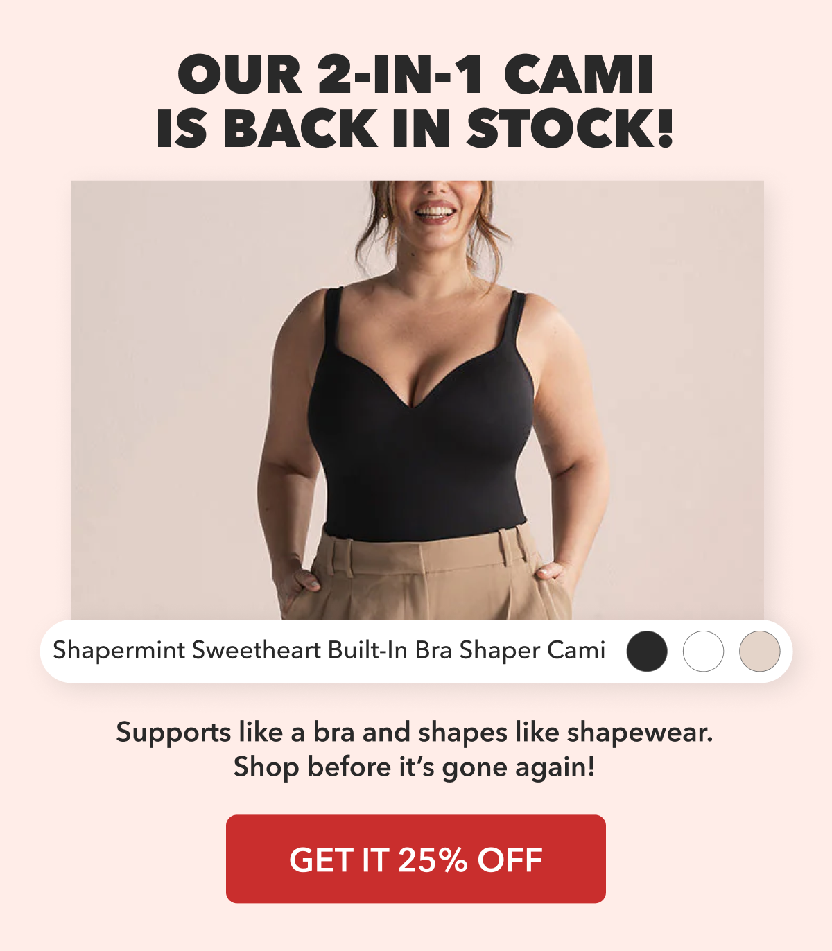 Shapermint Essentials Sweetheart Built-In Bra Shaper Cami