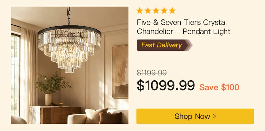 Five & Seven Tiers Crystal Chandelier - Pendant Light