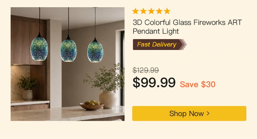 3D Colorful Glass Fireworks ART Pendant Light