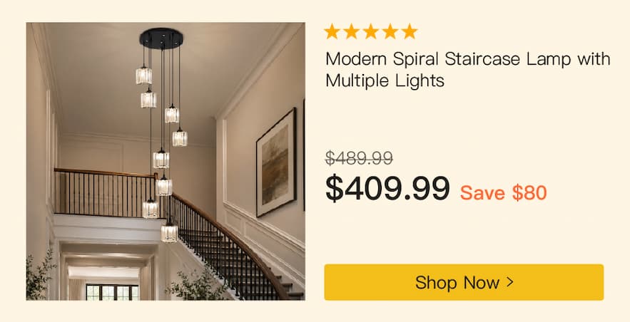 Modern Spiral Staircase Lamp with Multiple Lights
