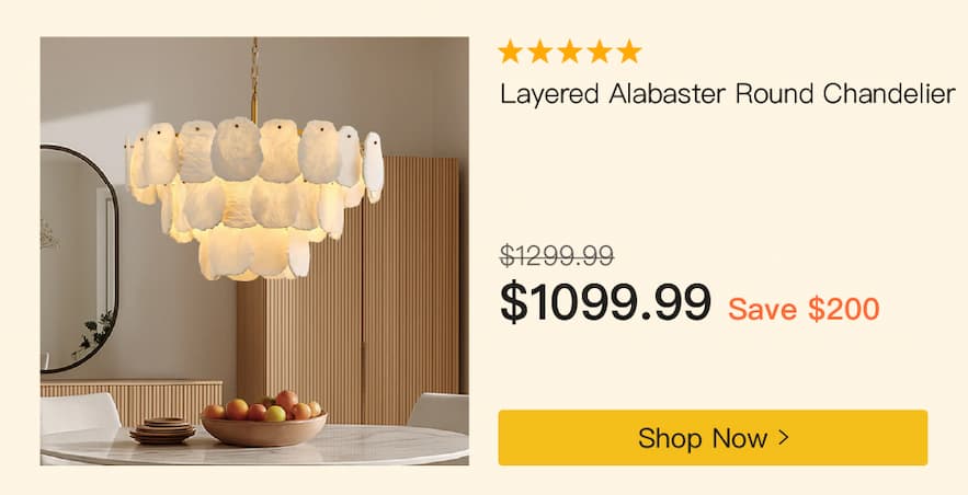 Layered Alabaster Round Chandelier