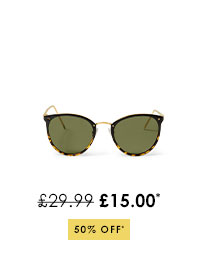 Santorini Round Sunglasses in Black Tortoiseshell