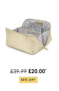 Patent Crackle Large Makeup and Wash Bag in Gold