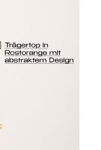 YOURS Trägertop in Rostorange mit abstraktem Design