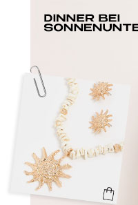 YOURS Goldfarbenes Set aus Statement-Halskette und -Ohrringe mit Sonnenmotiv