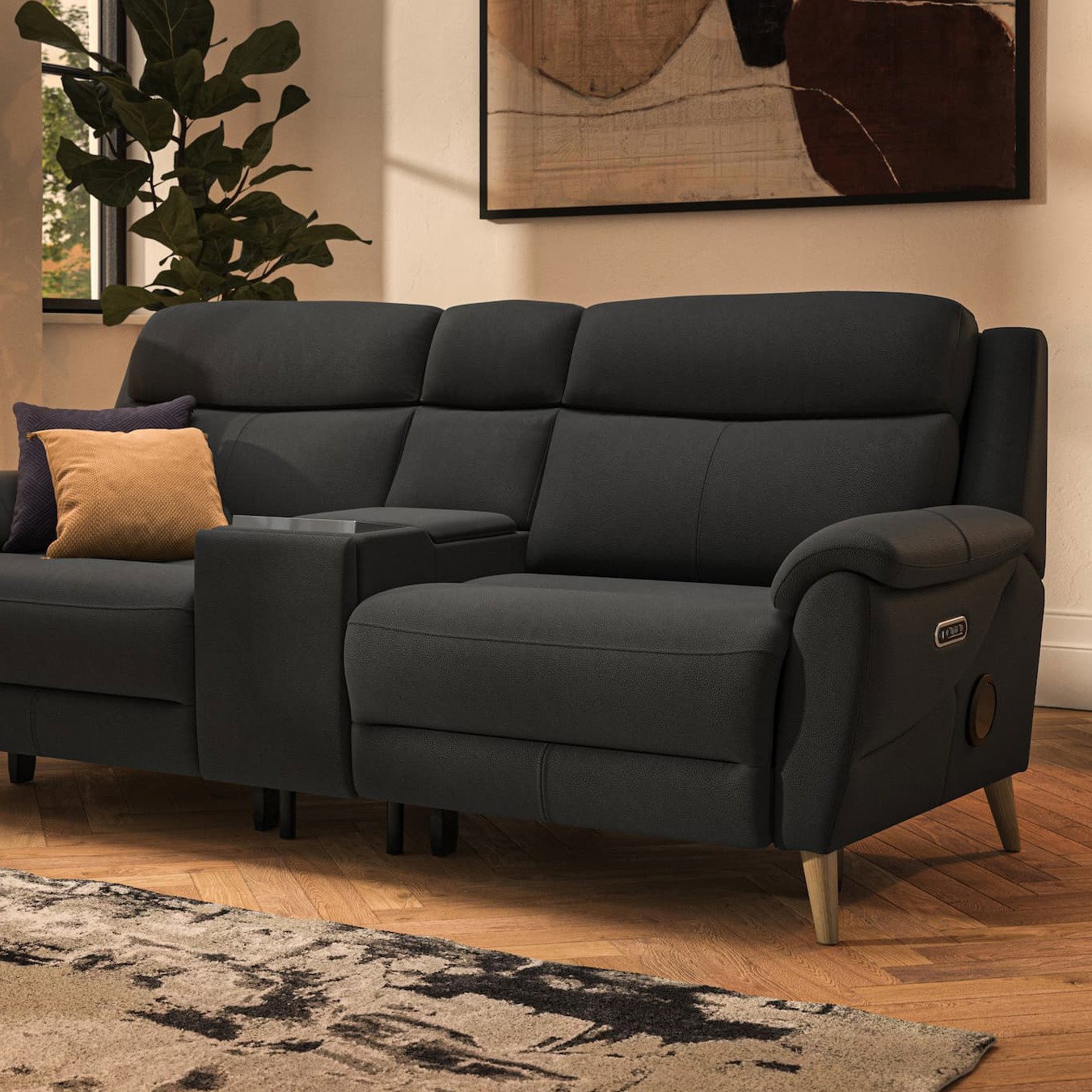 Brunel 2.5 Seater Recliner Sofa, Smart Screen & Speakers