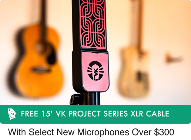 Free 15' Vintage King Project Series XLR Cable With Select New Mics