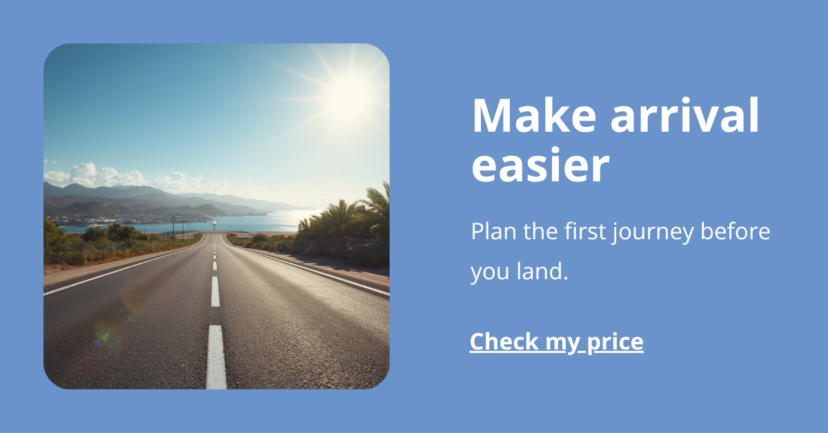 image of suitcase and text encouraging the user to check their price