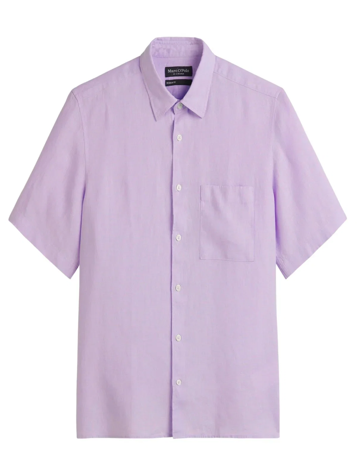 Lightweight linen short-sleeve shirt with chest pocket
