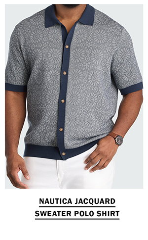 NAUTICA JACQUARD SWEATER POLO SHIRT