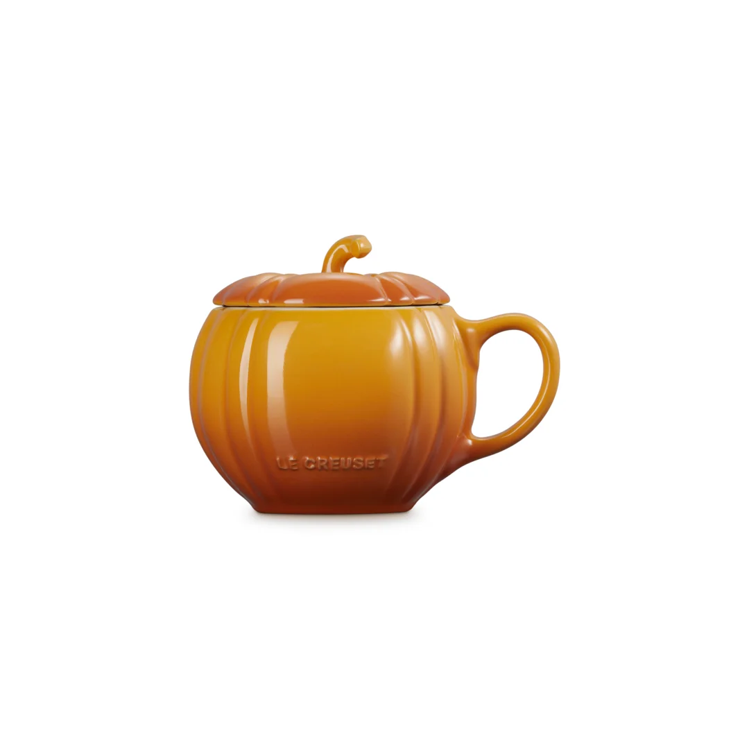 Le Creuset Stoneware Pumpkin Mug With Lid, 14 Oz. - Persimmon