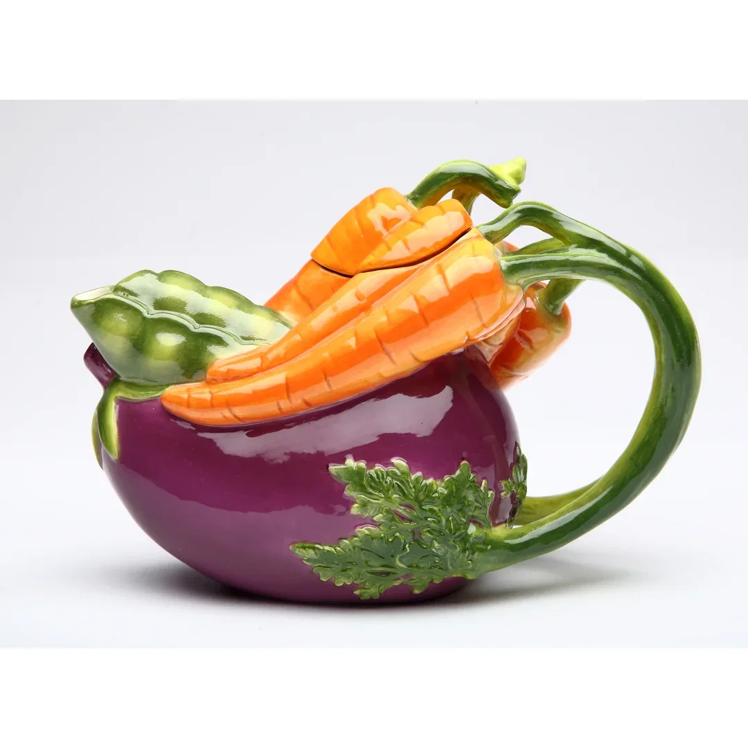 Eggplant and Carrot 0.34-qt. Teapot