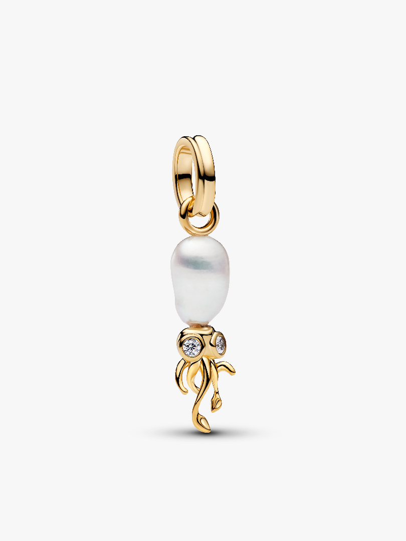 Treated Freshwater Cultured Baroque Pearl Squid Dangle Charm