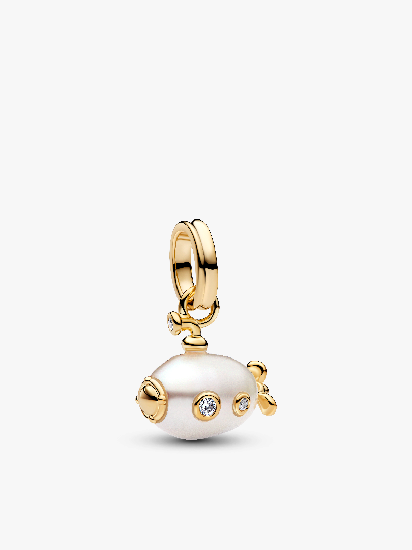 Treated Freshwater Cultured Baroque Pearl Submarine Dangle Charm