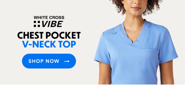 White Cross Vibe | Chest Pocket V-Neck Top | Shop Now
