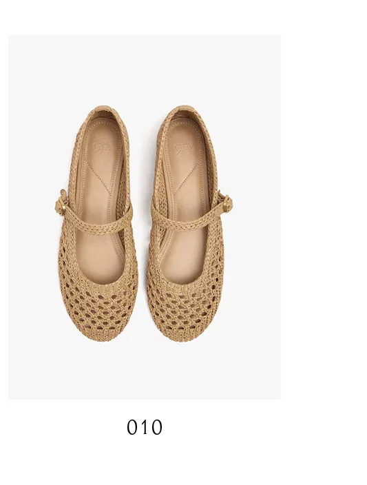 Ballet flats with braided mesh