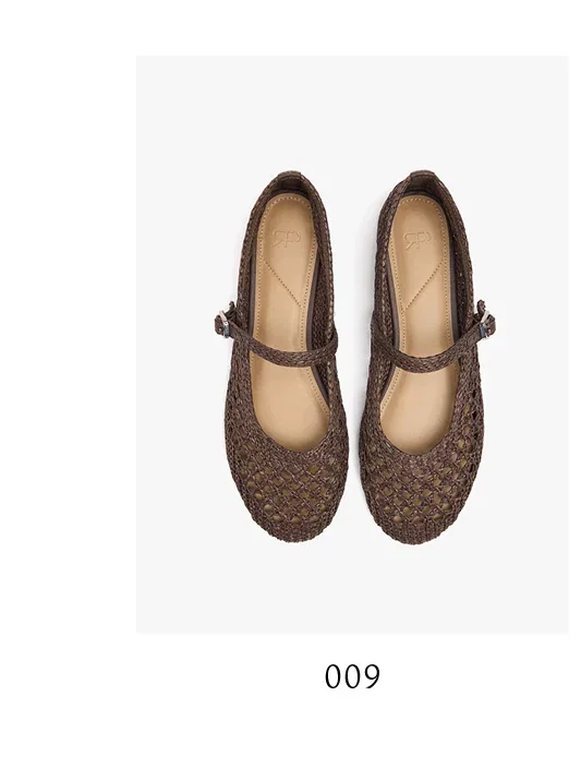Ballet flats with braided mesh