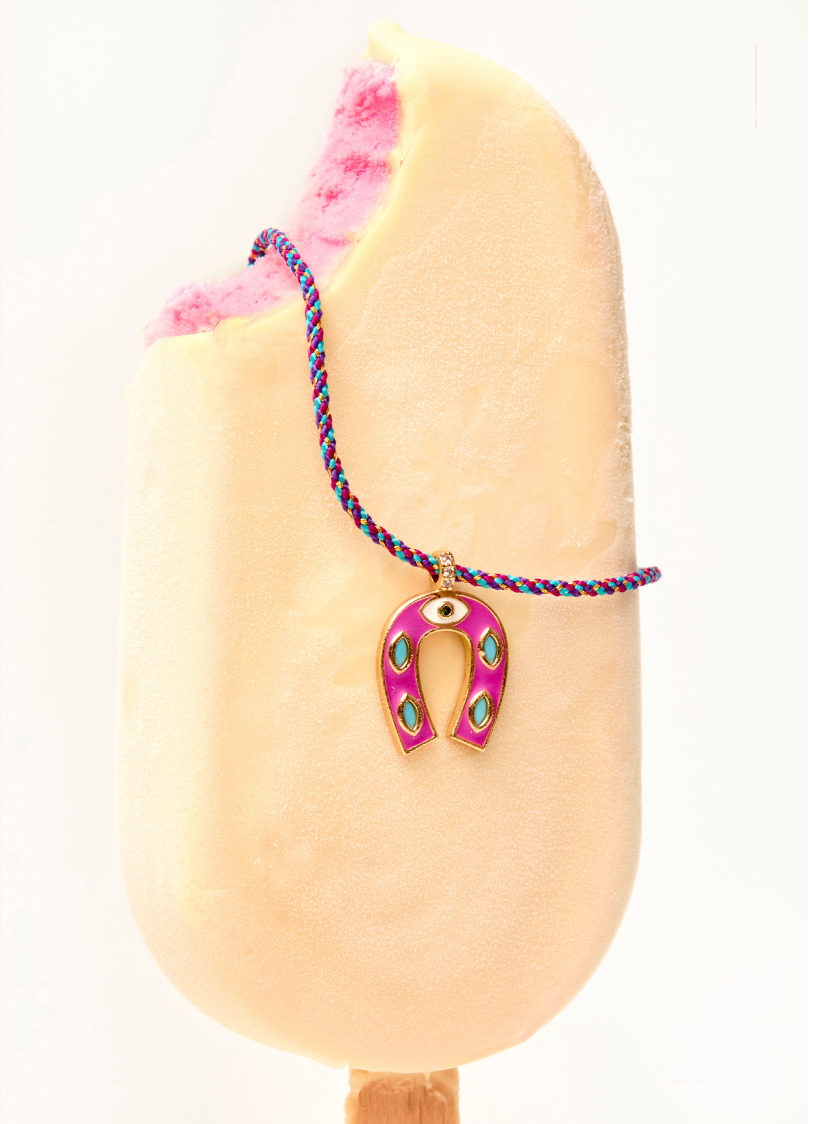 COLLIER - FUCHSIA MINI HORSESHOE