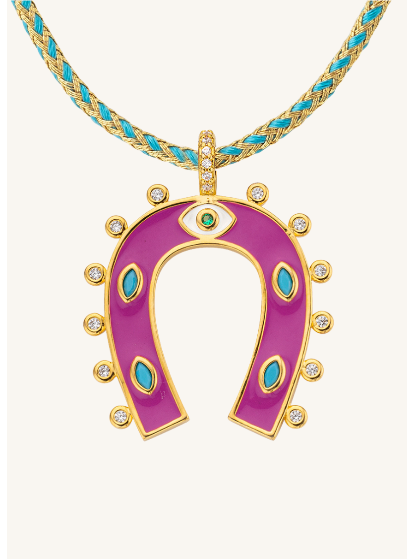 COLLIER - FUCHSIA HORSESHOE