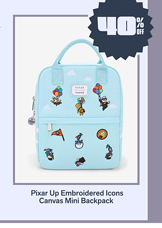 Pixar Up Embroidered Icons Canvas Mini Backpack is 40% off