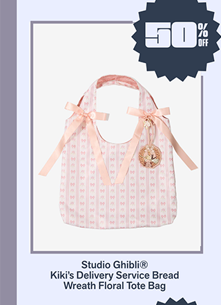 Studio Ghibli Kiki's Delivery Service Bread Wreath Floral Tote Bag is 50% off