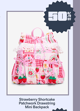 Strawberry Shortcake Patchwork Drawstring Mini Backpack is 50% off