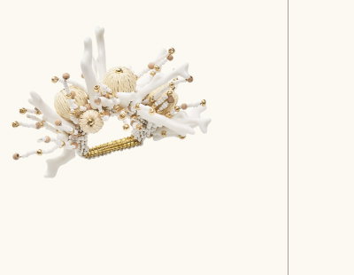 S/4 Coral Spray Napkin Rings
