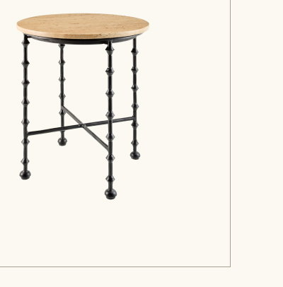 Cambria Indoor/Outdoor Marble Top Round End Table