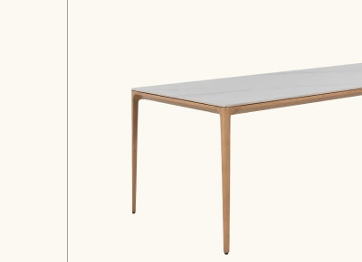 Palma Stone-Top Aluminum Outdoor Dining Table