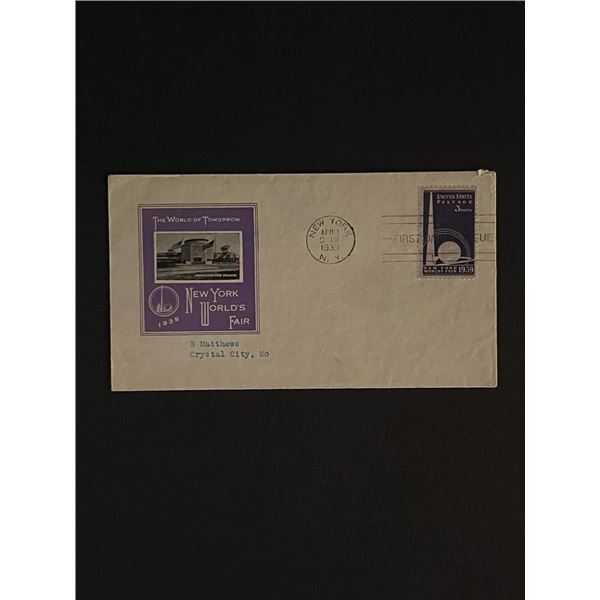 1939 New York Worlds Fair First Day Cover