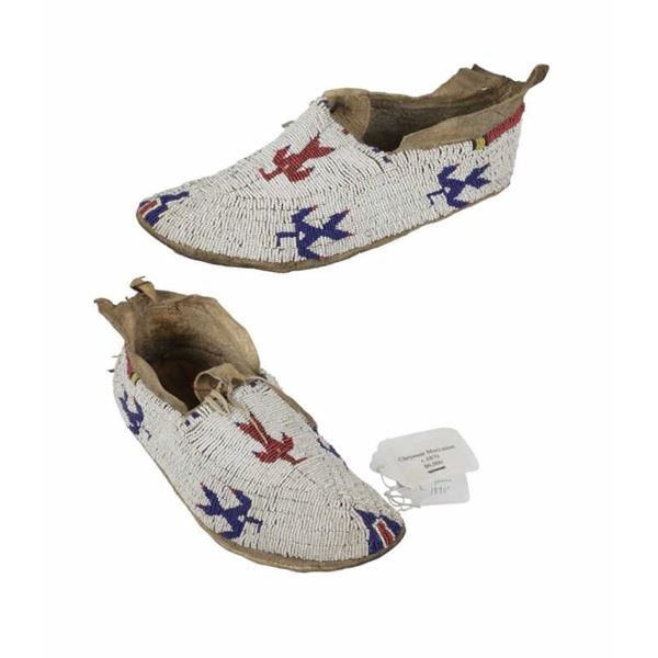 1870 Southern Cheyenne Pictorial Moccasins ex-Fenn