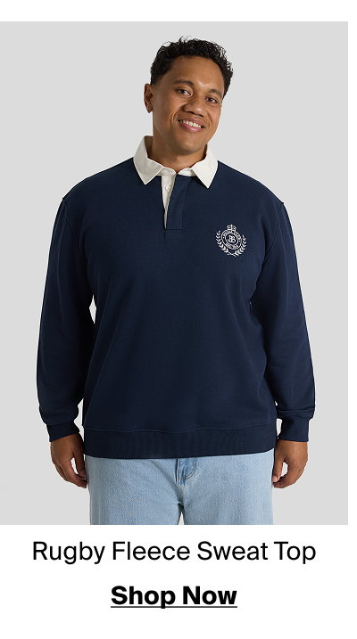 Navy Rugby Fleece Sweat Top